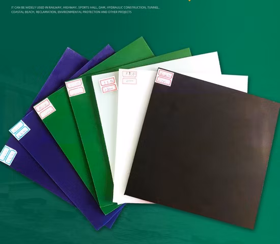 0,5 mm 0,75 mm 1,0 mm 1,5 mm 2,0 mm Blanco Negro Verde Azul Geomembrana impermeable de HDPE de textura suave para revestimiento de presas en Kenia Revestimiento para estanques de camarones para piscifactorías